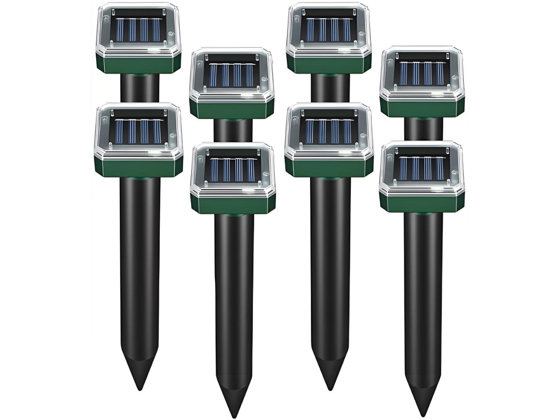Repelente Ultrasónico Solar para Ratas y Serpientes 4 Unidades IP65 Impermeable Cobertura 650 M²