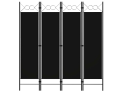 Biombo Divisor De 4 Paneles Negro 160x180 Cm