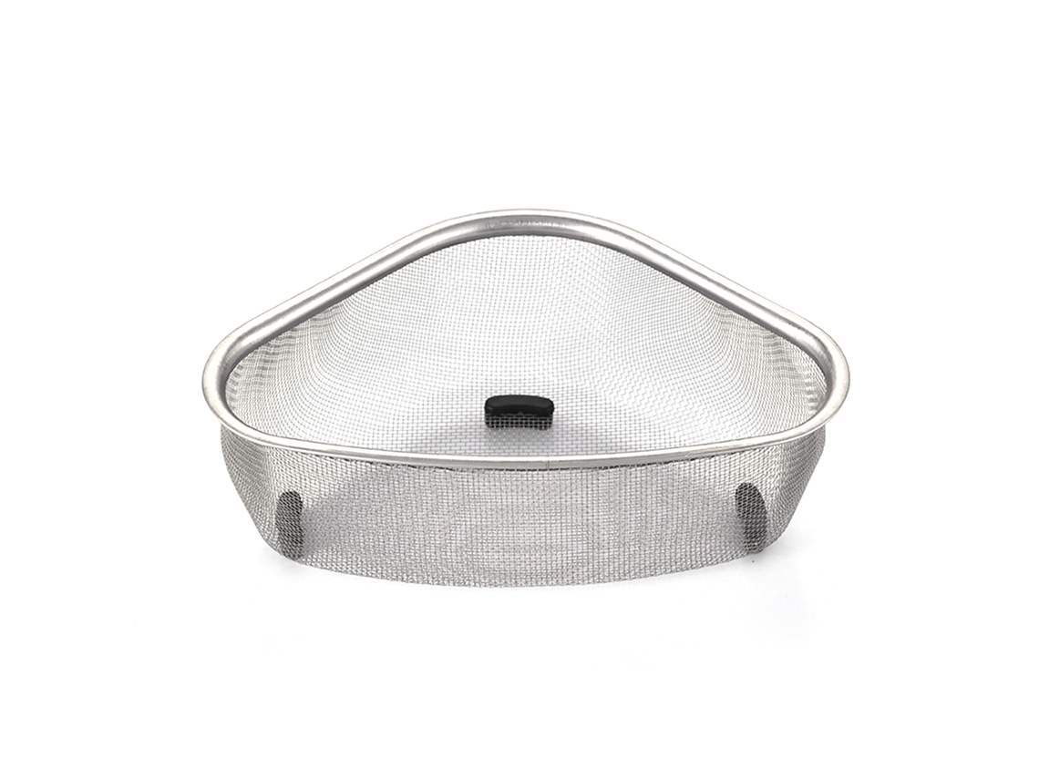 Cesta De Drenaje Triangular De Acero Inoxidable Para Fregadero De Cocina Con Malla Fina Para Residuos De Alimentos.