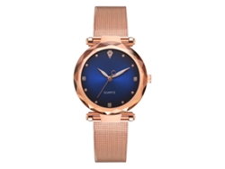 Reloj De Pulsera De Cuarzo Para Mujer Con Correa De Aleación Azul Sencilla Y Elegante.