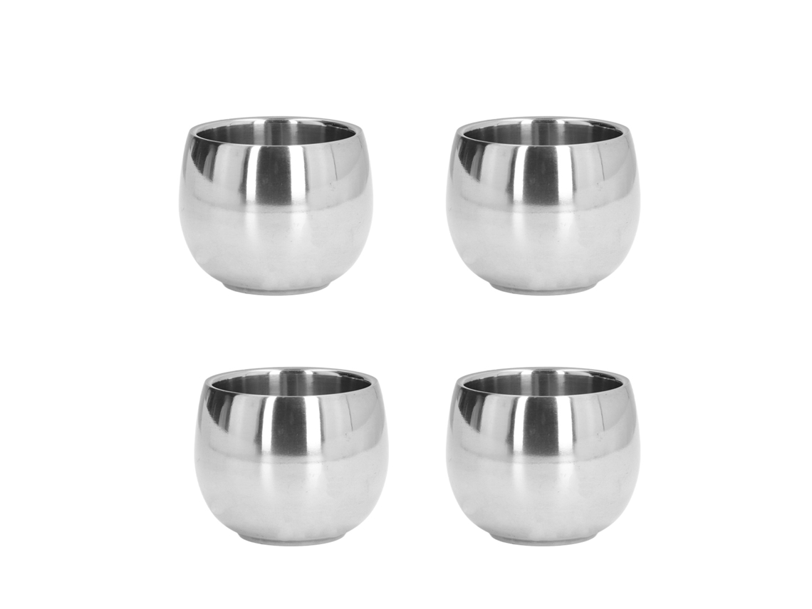 Juego De 4 Tazas De Café De Doble Capa Con Aislamiento Térmico De 150 Ml Para Camping, Viajes, Senderismo, Playa Y Picnic.