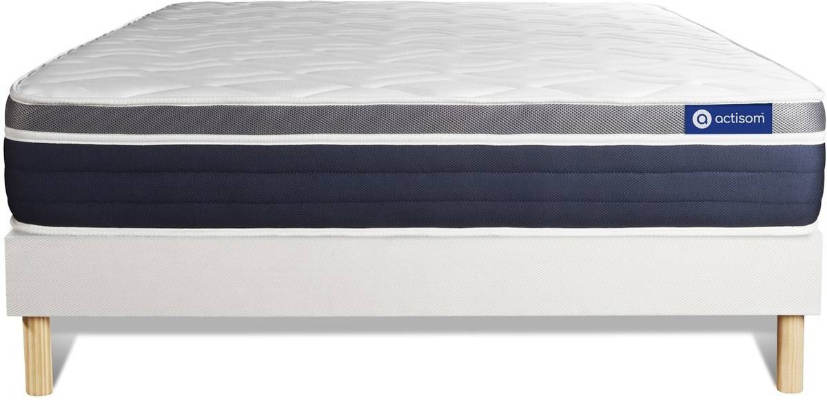 Conjunto de Somier Blanco + Colchón ACTISOM Actilatex Confort (150x200 cm - Látex)