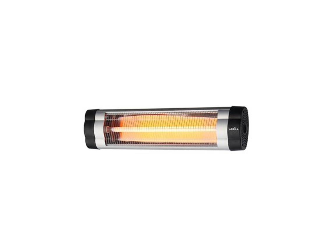 Calefactor Exterior Cuarzo 1500w Negro Cromo Infrarrojo Pie/pared Termostato 20x61x8,5cm Austral