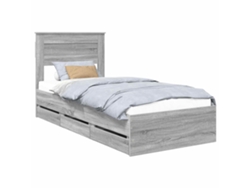 Maison Exclusive - Estructura De Cama Gris Sonoma 90 X 190 Cm Madera Ingenieril