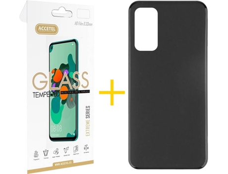 Kit Funda + Protector de Pantalla Huawei P Smart 2021 ACCETEL Liso 1 Negro