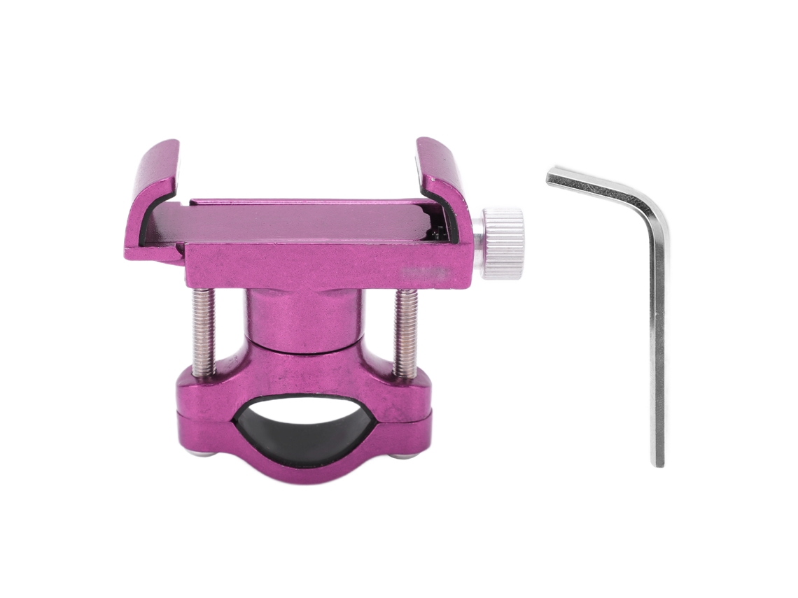 Soporte Para Teléfono De Bicicleta De Aleación De Aluminio Resistente Con Llave Hexagonal Para Bicicletas, Motocicletas Y Patinetes - Rosa