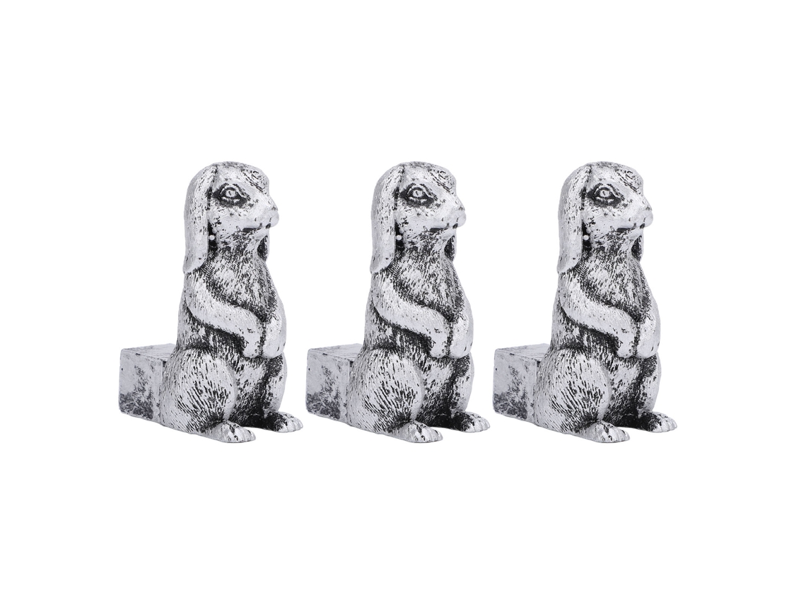 3 piezas de pies para macetas, estatua decorativa de resina con forma de animal, soporte para macetas, elevador para jardín al aire libre, conejo de pie.