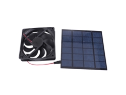 Ventilador Con Panel Solar De 5 W, Ecológico, Silencioso, Portátil, Para Perreras, Gallineros Y Casetas De Mascotas.