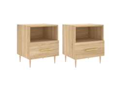 Maison Exclusive - Mesita Noche 2 Uds Madera Ingeniería Roble Sonoma 40x35x47,5 Cm