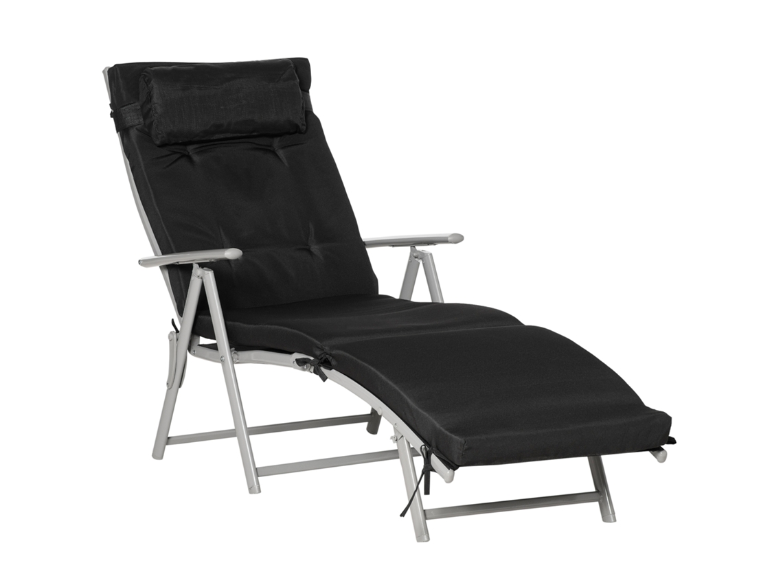 Chaise Longue Confortable, 7 Posiciones, Cojín, Estructura Metálica, 137x63.5x100.5cm