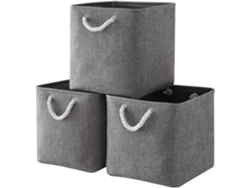 Cubo gris de tela gris (30x30x20cm) Kofihety