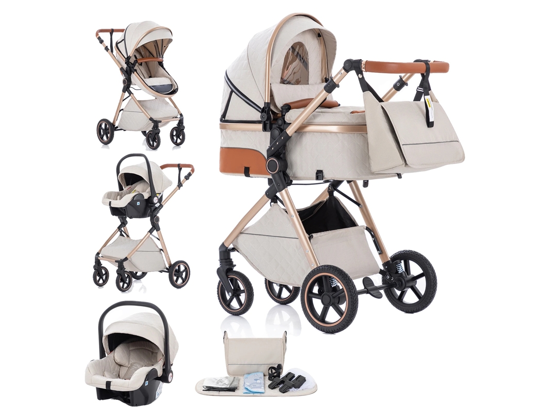 Portabebés, diseño plegable, asa ajustable, estándar V8 Grid, blanco.