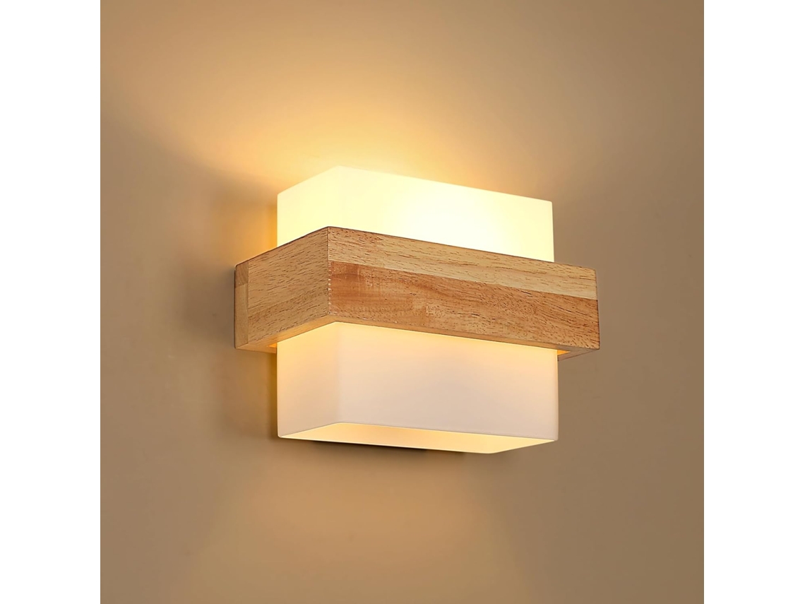 Luminária de parede de madeira 12w E27, 3 núcleos ajustáveis ZYBLSSBB