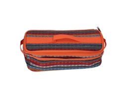 Bolsa de almacenamiento de utensilios de camping de gran capacidad con cremallera doble extraíble y asa, estilo nacional para actividades al aire libre.