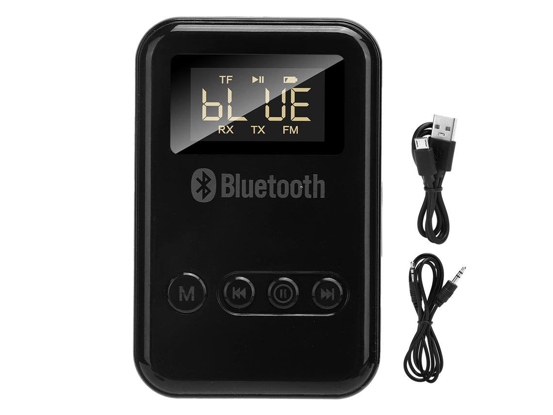 Adaptador De Audio Bluetooth 5.0 2 En 1, Transmisor/receptor Con Pantalla Digital Para Radio Fm De Coche.