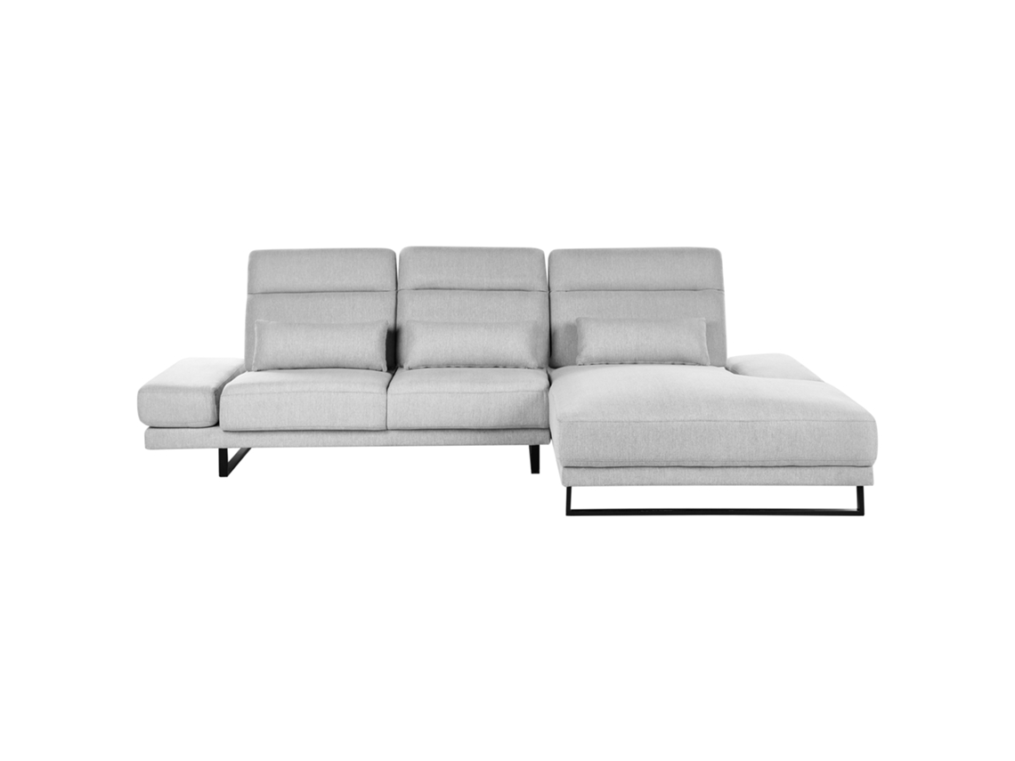 Sofá Esquinero Beliani Ikast de Poliéster Gris 320x214x105