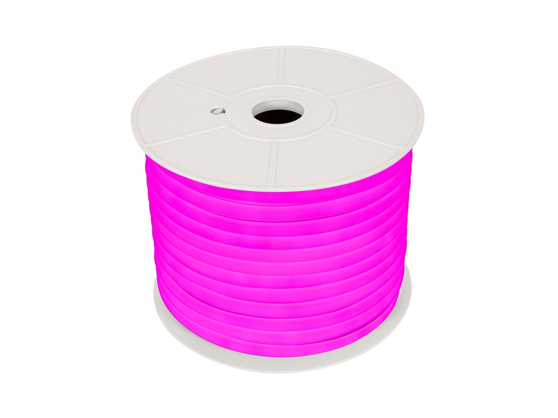 Tira Led Neón Regulable 220v Bobina 50m Rosa Semicircular 180 7.5w/m Corte 100cm Ip67 Cor-de-rosa