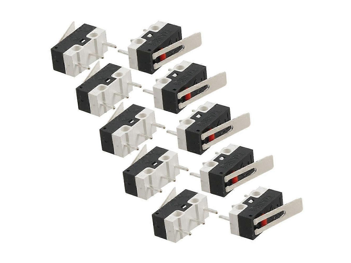 10 Interruptores Micro Spdt Momentáneos 2a 125v Con Palanca Larga Para Equipos Electrónicos Hornos Neveras