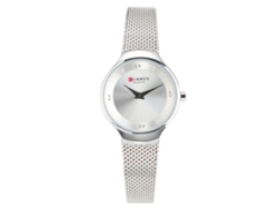 Reloj Curren 9028 Para Mujer Con Correa De Malla, Resistente Al Agua, Movimiento De Cuarzo, Blanco.