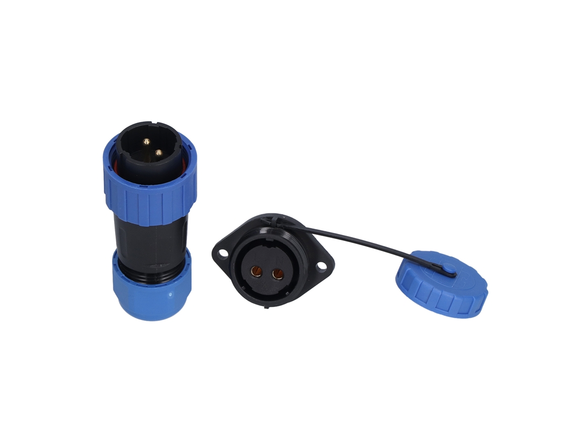 Conector De Alimentación Para Aeronaves Con Brida, Resistente Al Agua Ip68, 250 V, 2 Pines, Lp20, 612 Mm