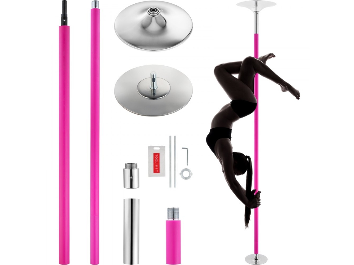 Barra de pole dance profesional Tekmaquinas de 40 mm, color rosa, con modos giratorio y estático