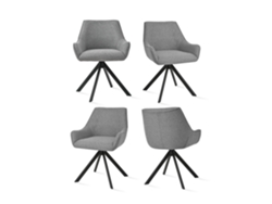 Sillas De Comedor Goeurvant 1178(pack De 4, Gris Paloma, Tela)