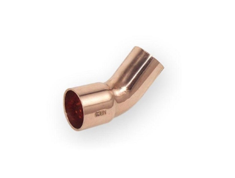 Accesorio de Tubo Codo Curvo de Cobre para Soldadura Macho x Hembra Diámetro de 15 mm Ángulo de 45 grados