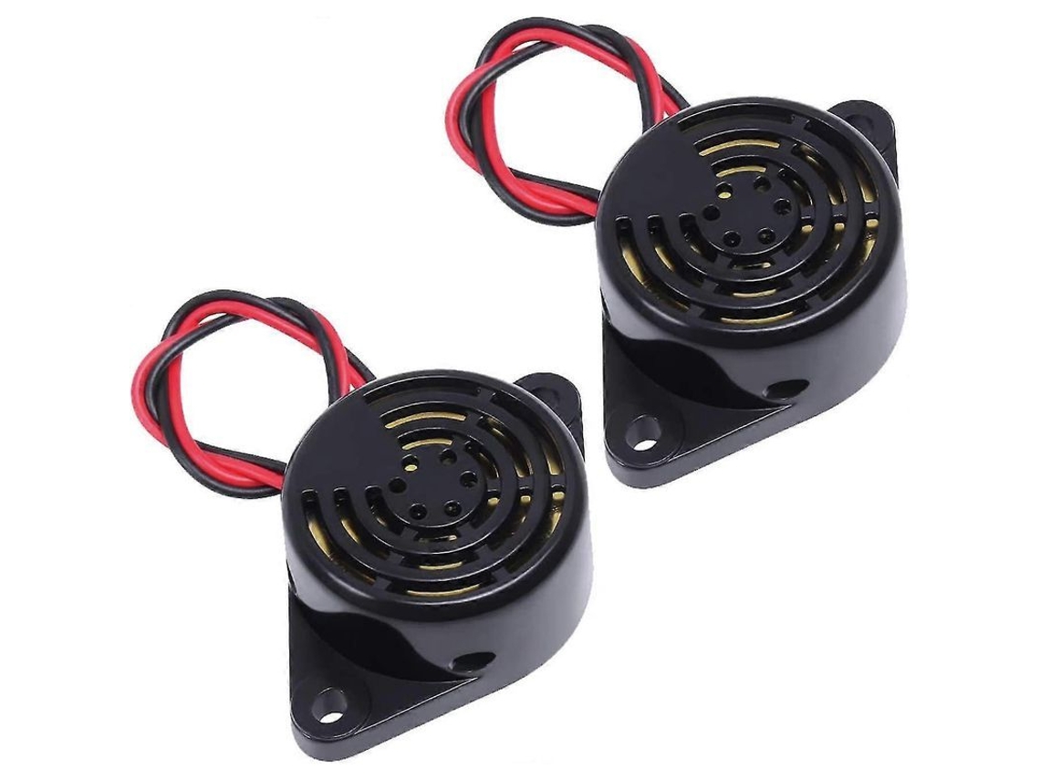 2 Unidades De Zumbador Eléctrico Piezoeléctrico Con Alarma Activa De 3v-24v, Sonido Continuo De 100db Para Tráfico Exterior En Fábrica.