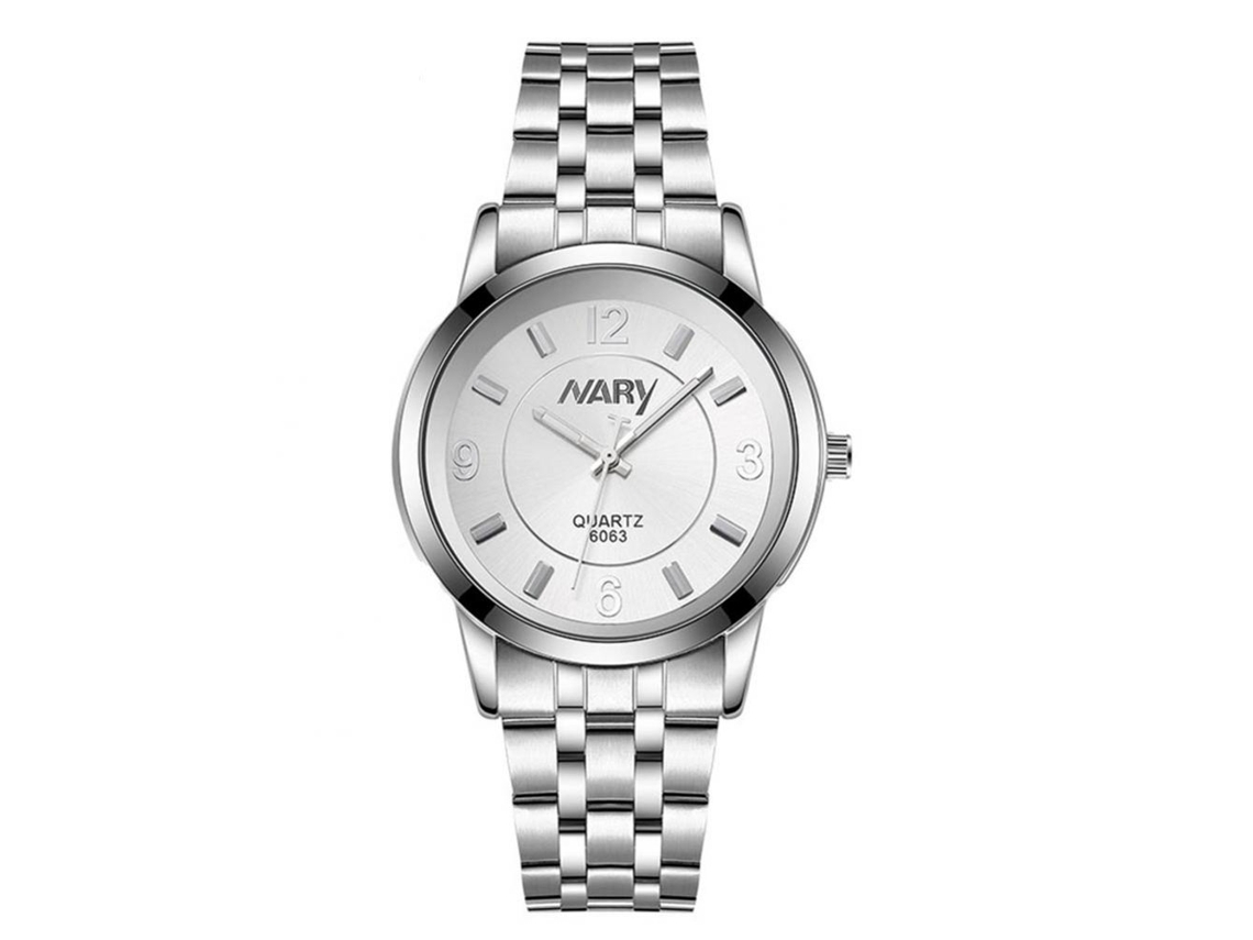Reloj De Pulsera De Cuarzo Impermeable Para Mujer Con Correa De Acero Nary