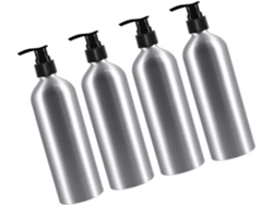 Juego de 4 accesorios de baño de aluminio.