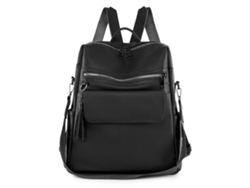 Mochila ligera e impermeable para mujer, bolsa de viaje antirrobo, bandolera ajustable y convertible, negra.