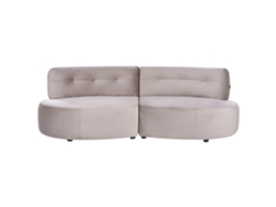 Sofá De 3 Lugares Beliani Laerdal De Veludo Creme 210x105x68