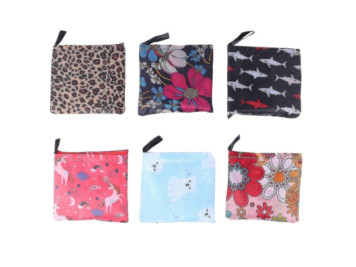 Paquete de 6 bolsas de compra reutilizables, plegables y duraderas en 6 estilos diferentes. GOKOCO