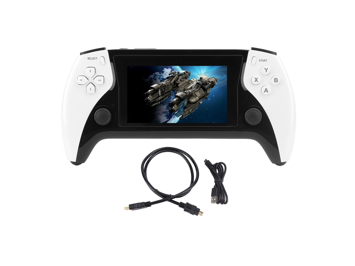 Console De Jogos Retro Portátil Com Tela Ips 4.3 Polegadas 800x480, 11 Emuladores, Bateria 2500mah Branco