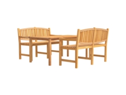 Conjunto 3 de comedor para jardín VIDAXL madera maciza de teca