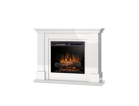 Chimenea eléctrica LED de pie LUENA 23' Blanco brillo intenso 115 x 89.7 x 31 OUTINFIRE