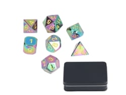 Ats-set De 7 Dados De Metal Electrolítico Poliedricos Con Números Claros Para Juegos De Rol Coleccionables Regalo Para Adolescentes Familia Amigos