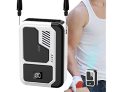 (blanco) Ventilador De Cintura Portátil - Con Pantalla Digital De Velocidad Del Viento De Tres Niveles - Ideal Para Acampar, Caminar, Playa