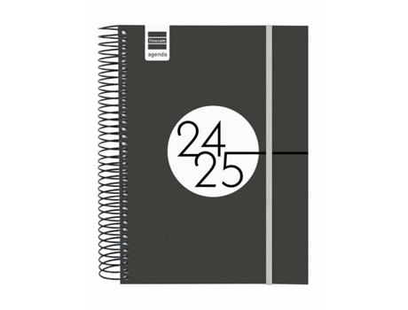 Agenda FINOCAM Negro 15,5 x 21,2 cm 2024-2025