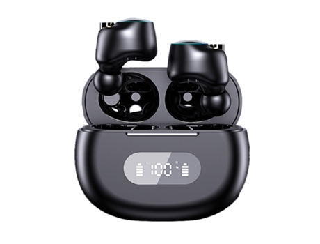 ELKUAIE Auriculares inalámbricos, auriculares Bluetooth 5.2 con pantalla LED, mini auriculares, para correr Sport Gym