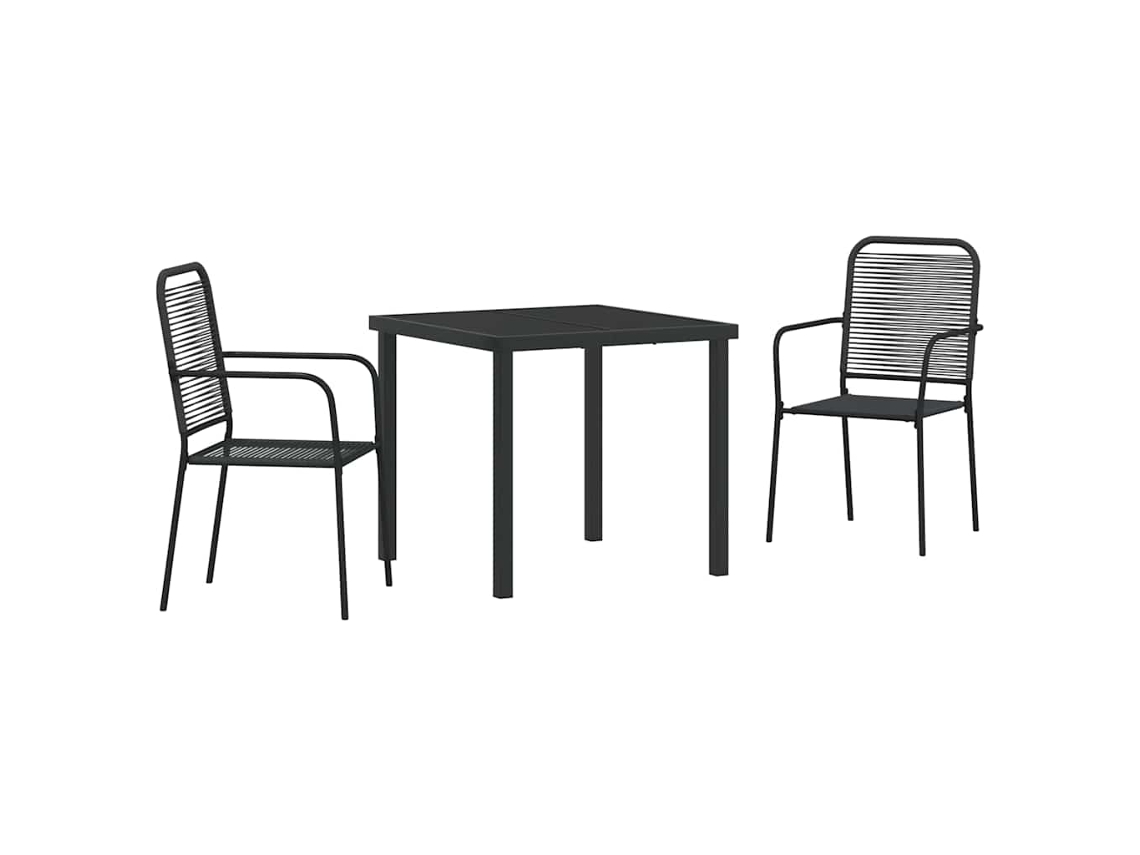 Maison Exclusive - Conjunto De Comedor De Jardín 3 Pcs Negro