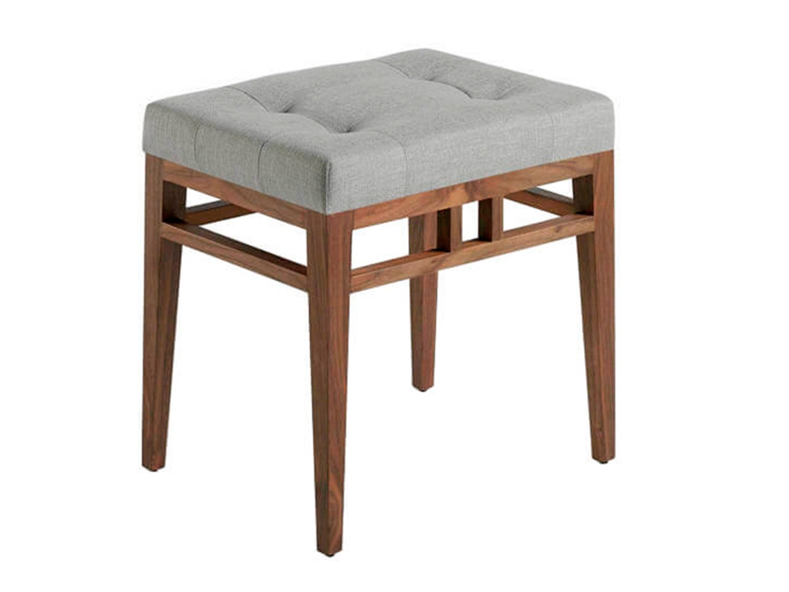 Taburete ANGEL CERDÁ. 5027 (Marrón, Gris - Madera, Poliuretano - 48 x 36 x 46 cm)