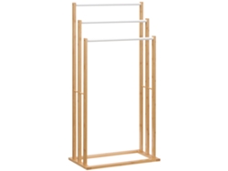 Toallero De Suelo De Bambú De 3 Barras, Bambú Natural, 48 X 25,8 X 94 Cm