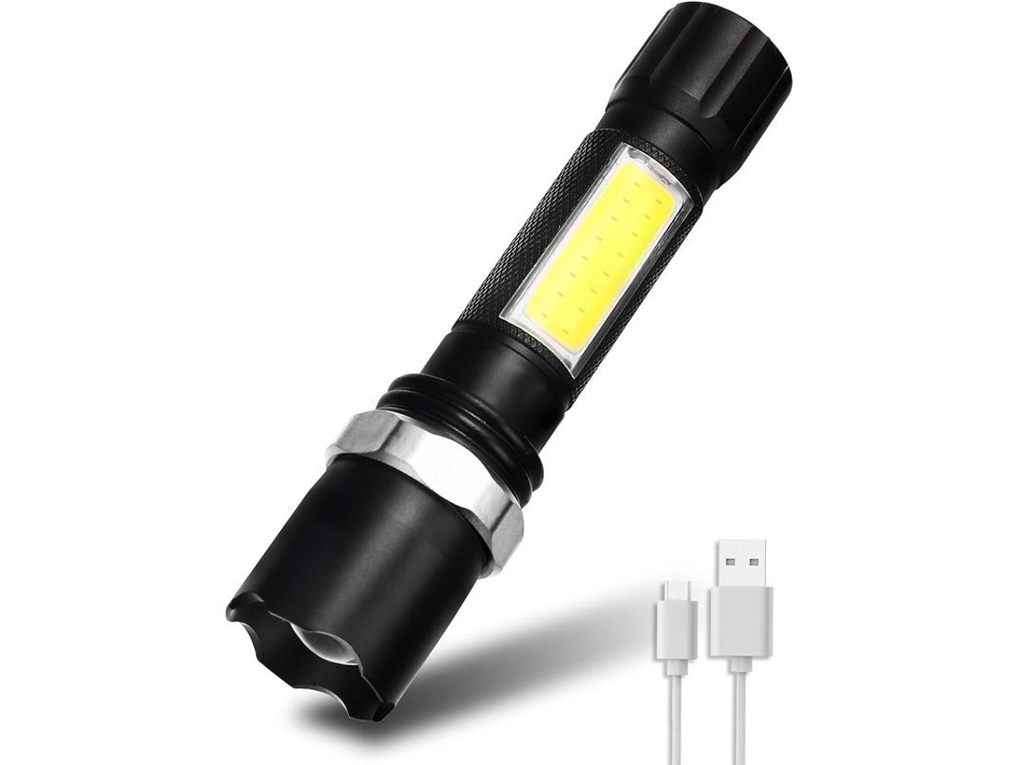Linterna Led Recargable 600 Lm, 3 Modos, Ipx5 Impermeable, Clase Energética A+