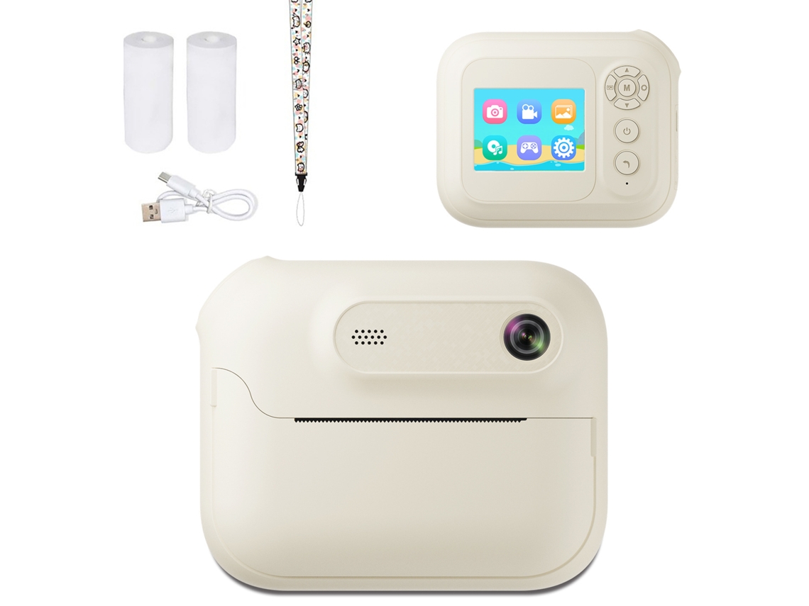 Cámara digital Cuich, cámara digital de alta definición para adolescentes con múltiples efectos de filtro, portátil, rosa, recargable por USB, color blanco roto