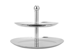 Soporte para tartas de acero inoxidable de 2 niveles para fiestas Worten