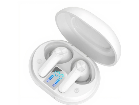 Auriculares Bluetooth True Wireless D01 ANC (In Ear - Micrófono - Noise Cancelling - Blanco)