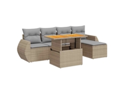 Maison Exclusive - Juego De Sofás Jardín Con Cojines 6 Pzas Ratán Sintético Beige