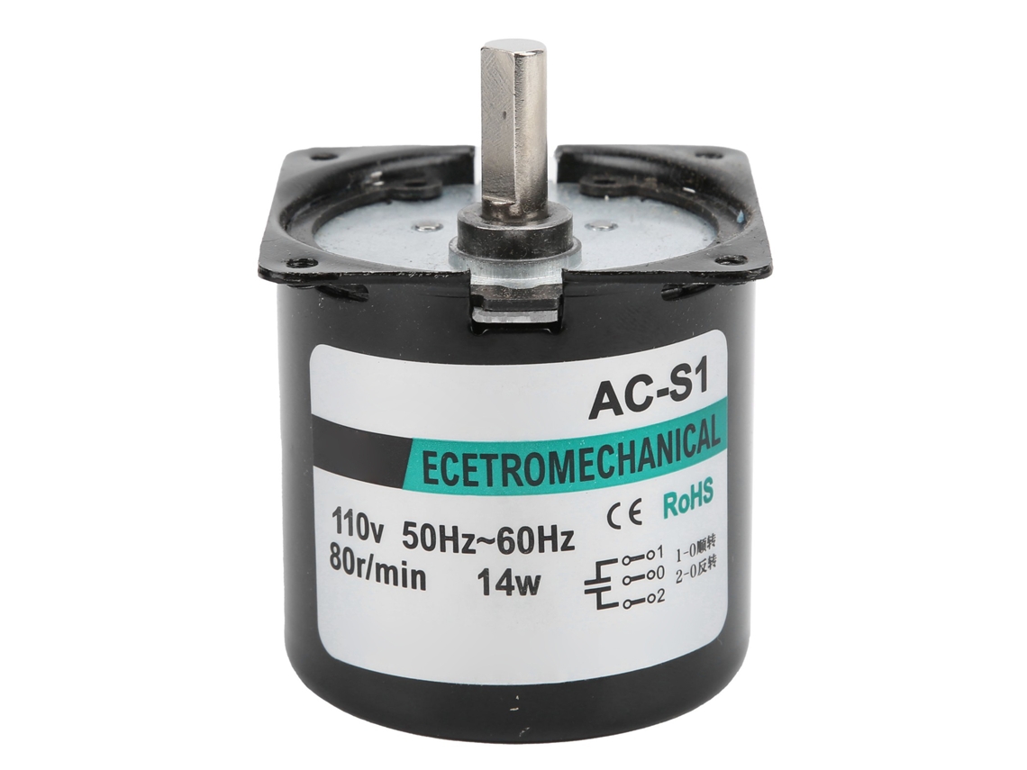 Micromotorreductor con reductor de velocidad de imán permanente, 14 W, 80 rpm, CA 110 V, accesorios para bricolaje