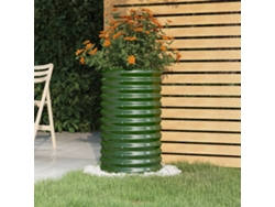 Jarrón/maceta de jardín de acero revestido con polvo, 40 x 40 x 68 cm, verde, DKD Home Decor